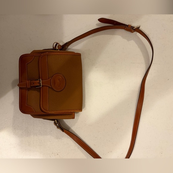 Dooney & Bourke Pebbled Leather Crossbody Saddle Bag Brown Vintage WellMade - Picture 8 of 11